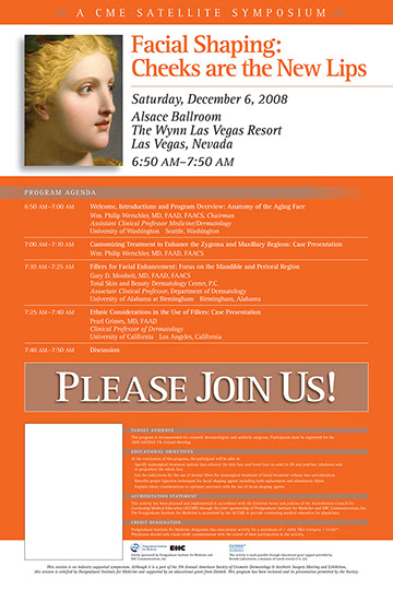 Dermik CME Satellite Symposium Poster with Pocket and Removable Strips