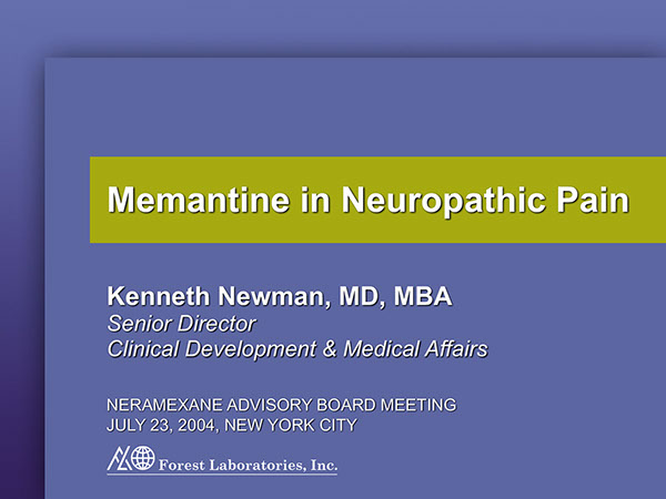 Neramexane Advisory Board Presentation | Medical Meeting PPT Slides